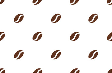 seamless pattern with brown coffee on white background