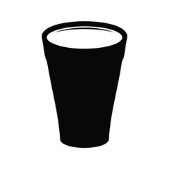 cappuccino vector silhouette icon, black and white illustration of drinks.