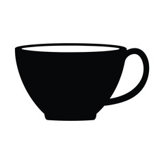 cappuccino vector silhouette icon, black and white illustration of drinks.