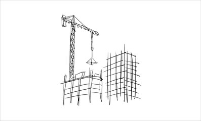 Building crane sketch