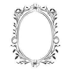 Elegant Floral Frame with Ornate Details for Invitations and Decorations