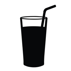 chocolate milk vector silhouette icon, black and white illustration of drinks.