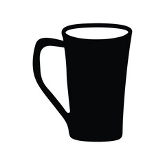 cider mug vector silhouette icon, black and white illustration of drinks.