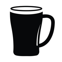 cider mug vector silhouette icon, black and white illustration of drinks.