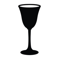 cocktail glass vector silhouette icon, black and white illustration of drinks.
