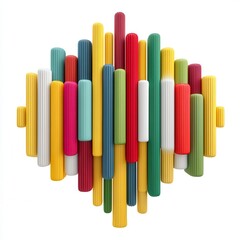 Colorful Cylindrical Wave Abstract Design