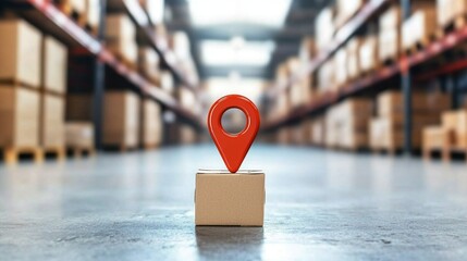 Fototapeta premium Mapping distribution points with a pin icon.