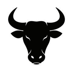 Bull Silhouette on Checkered Background.