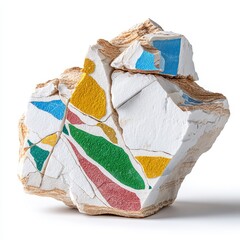 Broken White Stone with Multicolored Specks