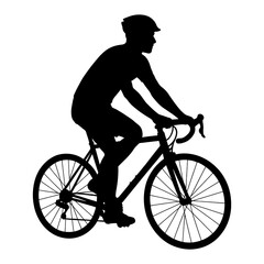Cyclist in Motion_ Black Silhouette.