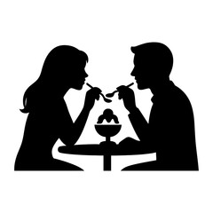 Dessert Sharing in Simplicity. love and affection, perfect for Valentine's Day concepts. vector: Ideal for use as a tattoo, icon, web graphic design, and infographic concepts."
