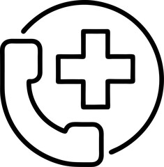 Emergency call line icon, medicine and healthcare, medical support sign vector graphics, a linear pattern on a white background, eps 10.