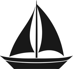 Sailer boat ship silhouette vector style white background. Ship silhouette line art illustration isolated on white