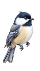 Naklejka premium Detailed Chickadee Clipart, isolated on a white background.