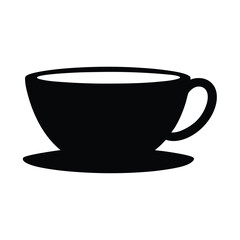 herbal tea vector silhouette icon, black and white illustration of drinks.