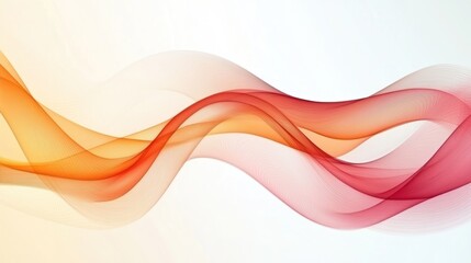 Abstract flowing lines of orange and red