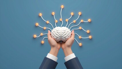 Creative workspace innovative graphic art for brain network visualization