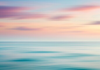 Obraz premium Serene Ocean Sunset, Soft Pastel Hues, Calm Water