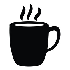 hot buttered rum vector silhouette icon, black and white illustration of drinks.