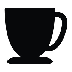 hot toddy vector silhouette icon, black and white illustration of drinks.