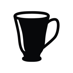 hot toddy vector silhouette icon, black and white illustration of drinks.
