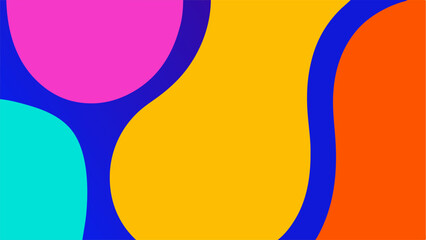Abstract Colorful Shapes Background, Vibrant Fluid Design