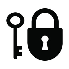Lock and Key Silhouettes.eps vector: Ideal for use as a tattoo, icon, web graphic design, and infographic concepts."
