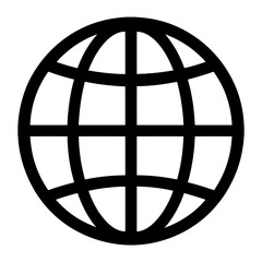 Minimalist Globe Icon Design. vector: Ideal for use as a tattoo, icon, web graphic design, and infographic concepts."