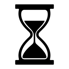 Minimalist Hourglass Silhouette. vector: Ideal for use as a tattoo, icon, web graphic design, and infographic concepts."