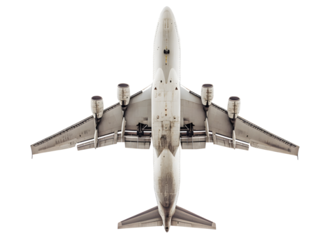 aircraft bottom view airplane underside aircraft from below wide body aircraft  png isolated in transparent
