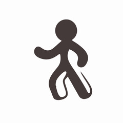 Simple Walking Person Icon: Hand-drawn Style