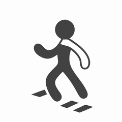 Person Walking on Crosswalk Pedestrian Icon