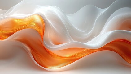 Obraz premium Abstract gold waves with white fabric.