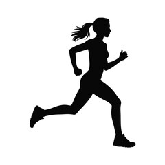 Silhouette of a Woman Jogging Fitness Running Exercise