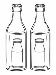 Cylinder bottle glass line art sleek simple shape.eps