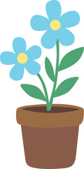 파란꽃,화분꽃,꽃,식물,파란색꽃,봄식물,작은꽃,봄,식물삽화,삽화자료