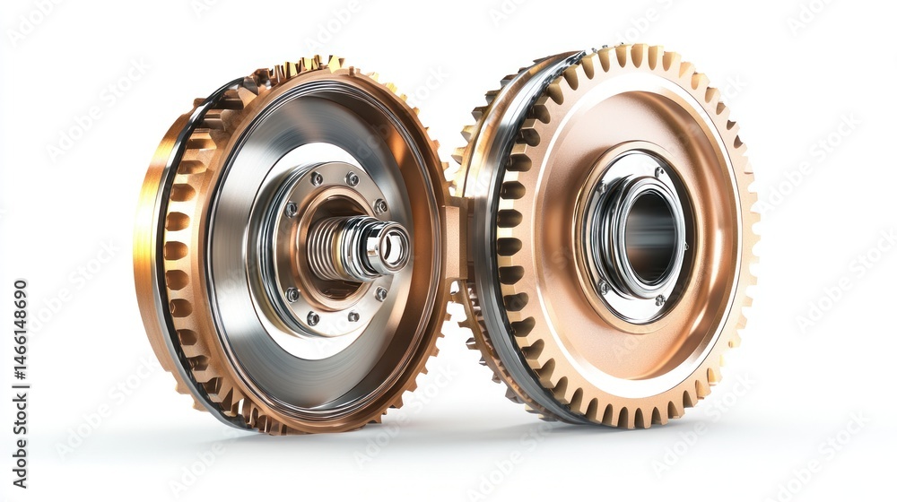 Poster detailed view of two interlocking gears