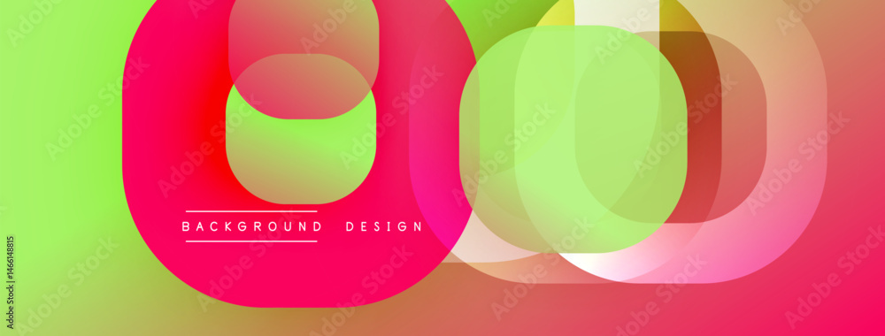 Aufkleber Abstract vibrant design. Overlapping circles create dynamic visual effect. Gradient colors blend smoothly, offering modern aesthetic.
