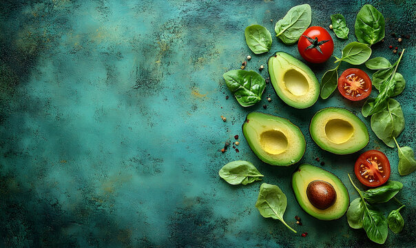 Avocados and fruits healthy eating fresh food photography