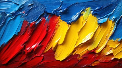 Obraz premium Abstract oil paint strokes, vibrant colors, close-up view, artistic background