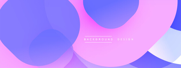 Abstract circles overlap, creating vibrant pinks, purples, blues. Soft gradients suggest depth, modern design elements present.