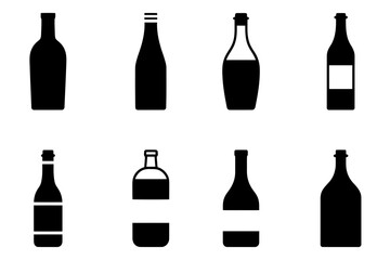 Wine bottles vector illustration alcohol beverage
