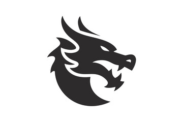Fototapeta premium Dragon head silhouette vector illustration design
