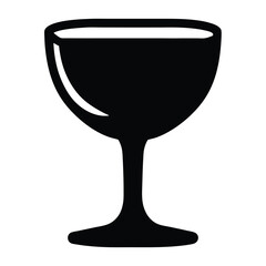 peach bellini vector silhouette icon, black and white illustration of drinks.