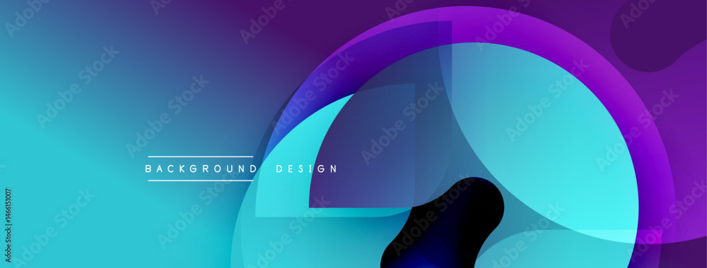 Aufkleber Abstract gradient background. Blue, purple hues blend smoothly. Modern design elements create dynamic visual effect. Minimalist style.