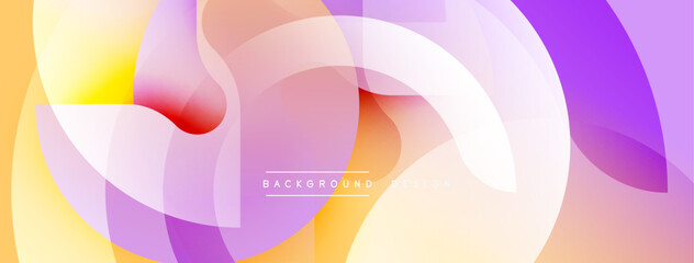 Abstract fluid shapes, vibrant colors blend. Modern design, smooth gradients create dynamic visual effect. Background suggests innovation, energy.