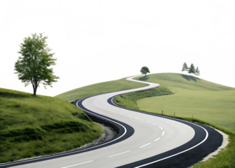 curvy road isolated on background white