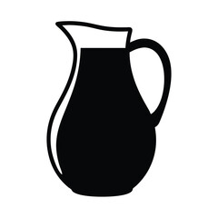 sangria pitcher vector silhouette icon, black and white illustration of drinks.