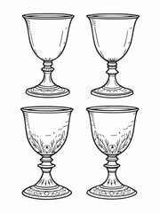 Elegant Brass Goblet Line Art for Decorative Purposes.eps