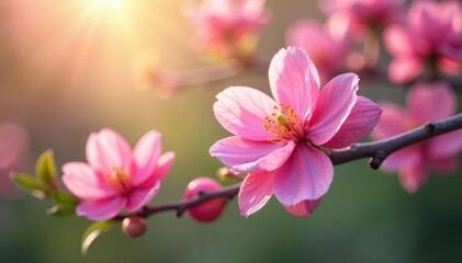 Obraz premium Vibrant May blossoms in full bloom, showcasing spring's beauty , vibrant, fresh, fresh